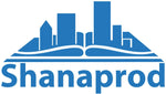 Logo de Shanaprod. Une ville émergeant d'un livre ouvert.